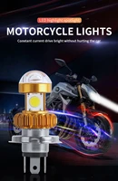 motorcycle h4 ba20d led headlight blubs 20w 6000k moto light 3 cob csp chips scooter accessoire motobike led head lamp white 12v