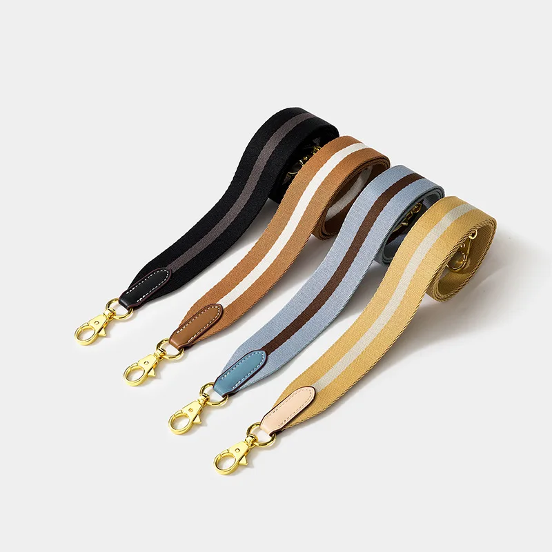 Bag Strap Luxury Gold Buckle Silver Buckle 3.8cm Wide Canvas Shoulder Strap Colorful Woven Web Leather Accessories