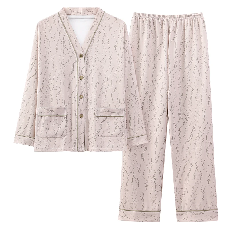 Women V-Neck Kinomo Pajamas Cute Florals Pajama Sets Cardigan Sleepwear Long Sleeve Top+Long Pants Home Clothing Pyjamas