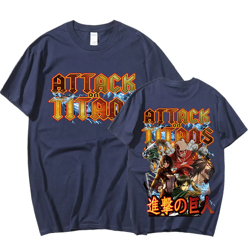 

Japanese Anime Attack on Titan T Shirt Men's Manga Shingeki No Kyojin Graphic T Shirts Eren Yeager Oversized T-shirt Harajuku