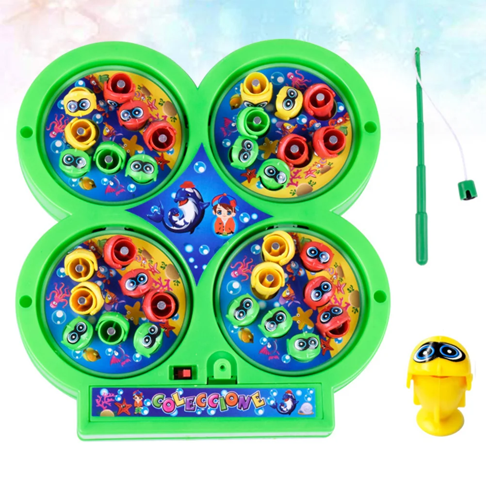 

Children Electric Four Fishing Disc Music Rotating Magnetic Fishing Hook for Children Without (Random Color)