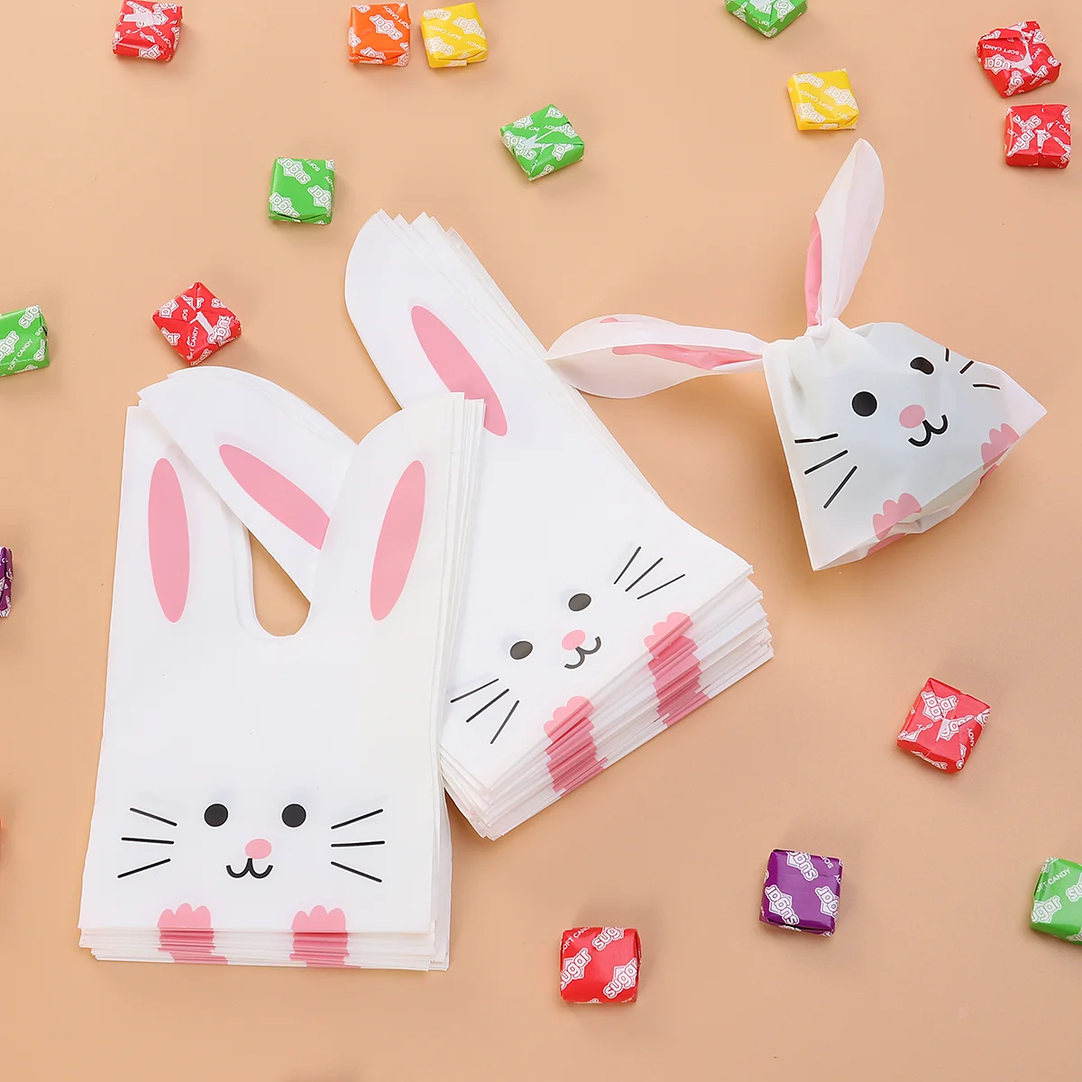 

Bunny Candy Easter Goodie Dessert Packing Store Kid Gift Cookie Cartoon Plastic Storage Decorative Snack Packaging Supplies Cute