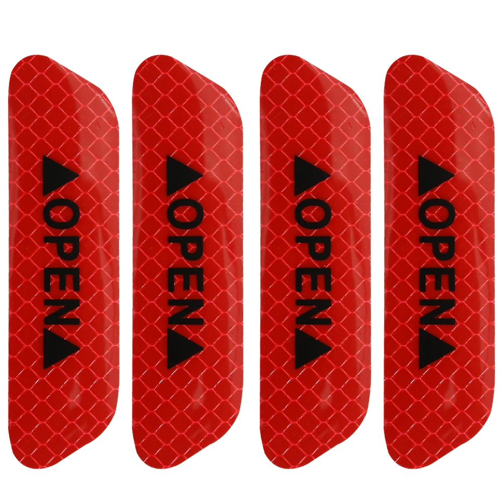 4pcs/set Car OPEN Reflective Tapes Sticker Auto Door Warning Mark Notice CRV Reflector Strip Reflectant Luminous Reflex Safet - купить по