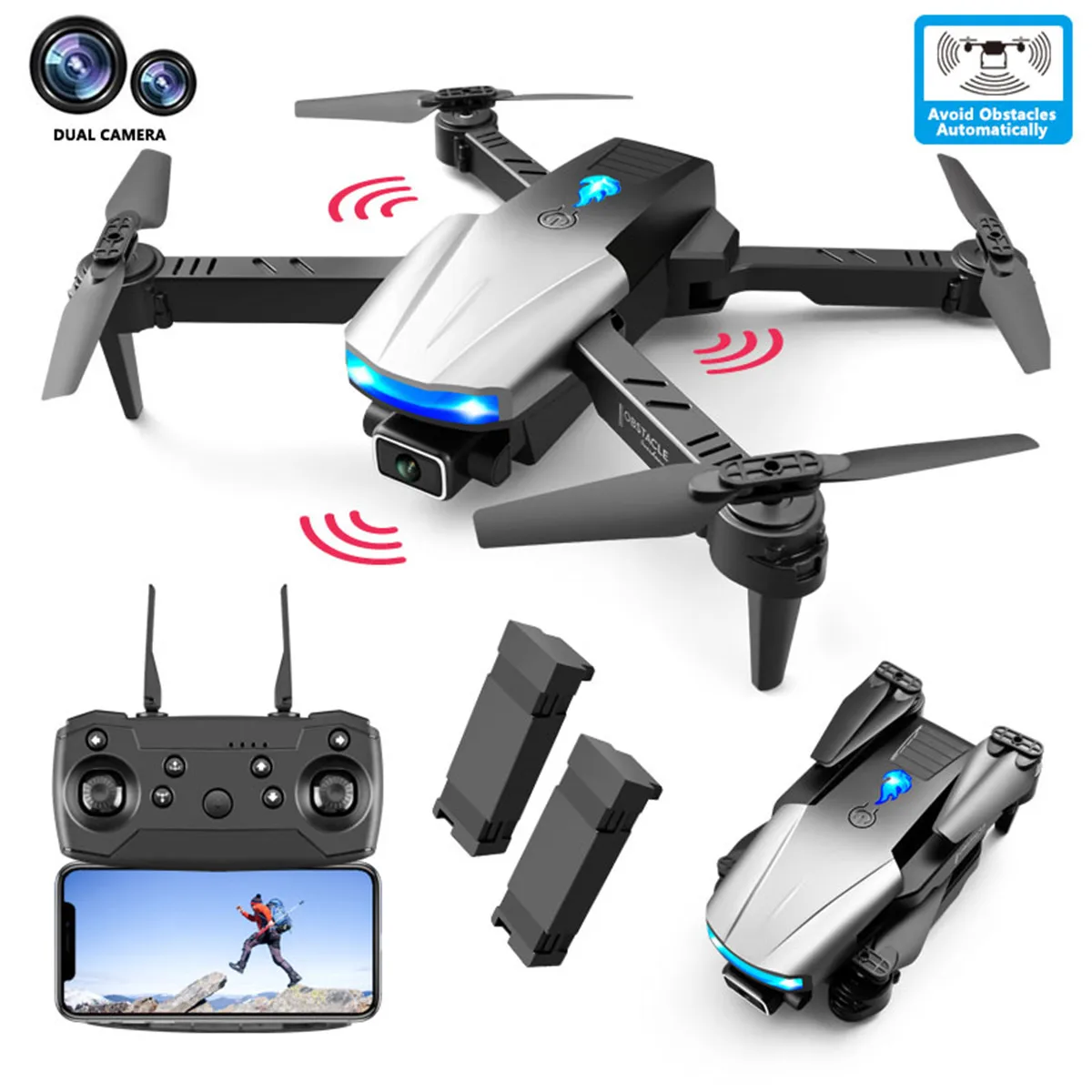 

NEW S85 Folding Drone Obstacle Avoidance Model Remote Control UAV 4K HD Dual Camera Four Axis Aircraft