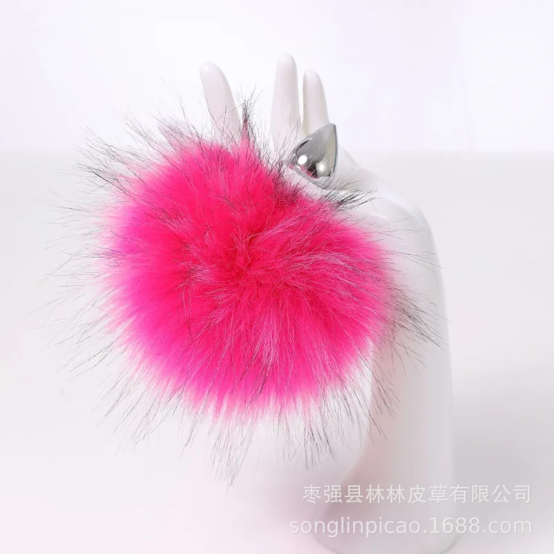 Металлическая задняя часть хвоста суда Анальная пробка Хутряный шар Кроличий