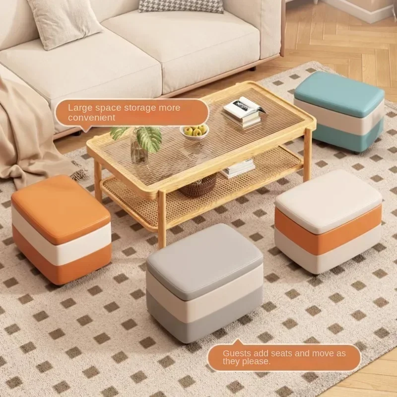 Табурет для хранения из цельного дерева универсальное сиденье ящика подставка