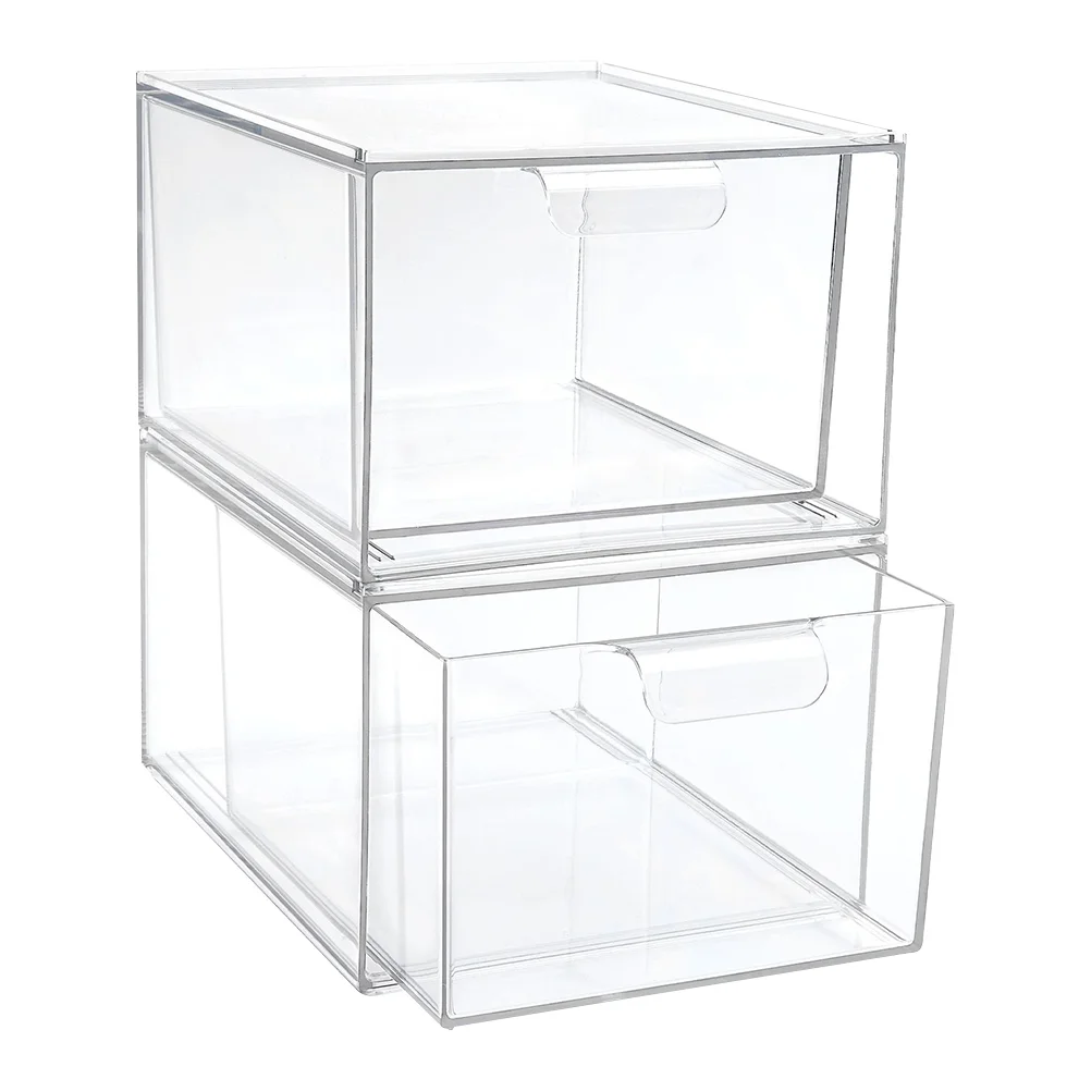 

Storage Makeup Drawers Organizer Boxacrylic Case Clear Display Stackable Drawerboxes Jewelry Cube Lipstick Container Transparent