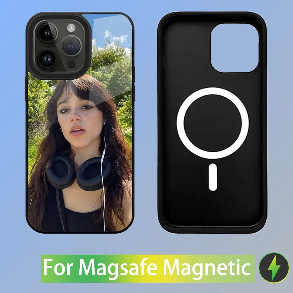 Чехол для телефона J-Jenna O-Ortega iPhone 15 14 13 12 11 Plus Pro Max Mini Magsafe Магнитная Беспроводная