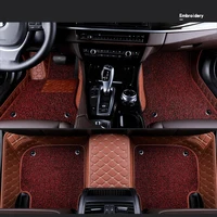 Custom double carpet Logo car floor mats for Audi A6L R8 Q3 Q5 Q7 S4 S5 S8 RS TT Quattro A1 A2 A3 A4 A5 A6 A7 A8 car accessorie
