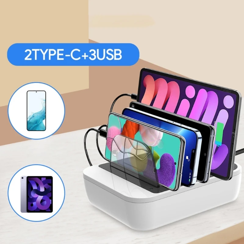 

Зарядное устройство с 5 USB-портами, 65 Вт