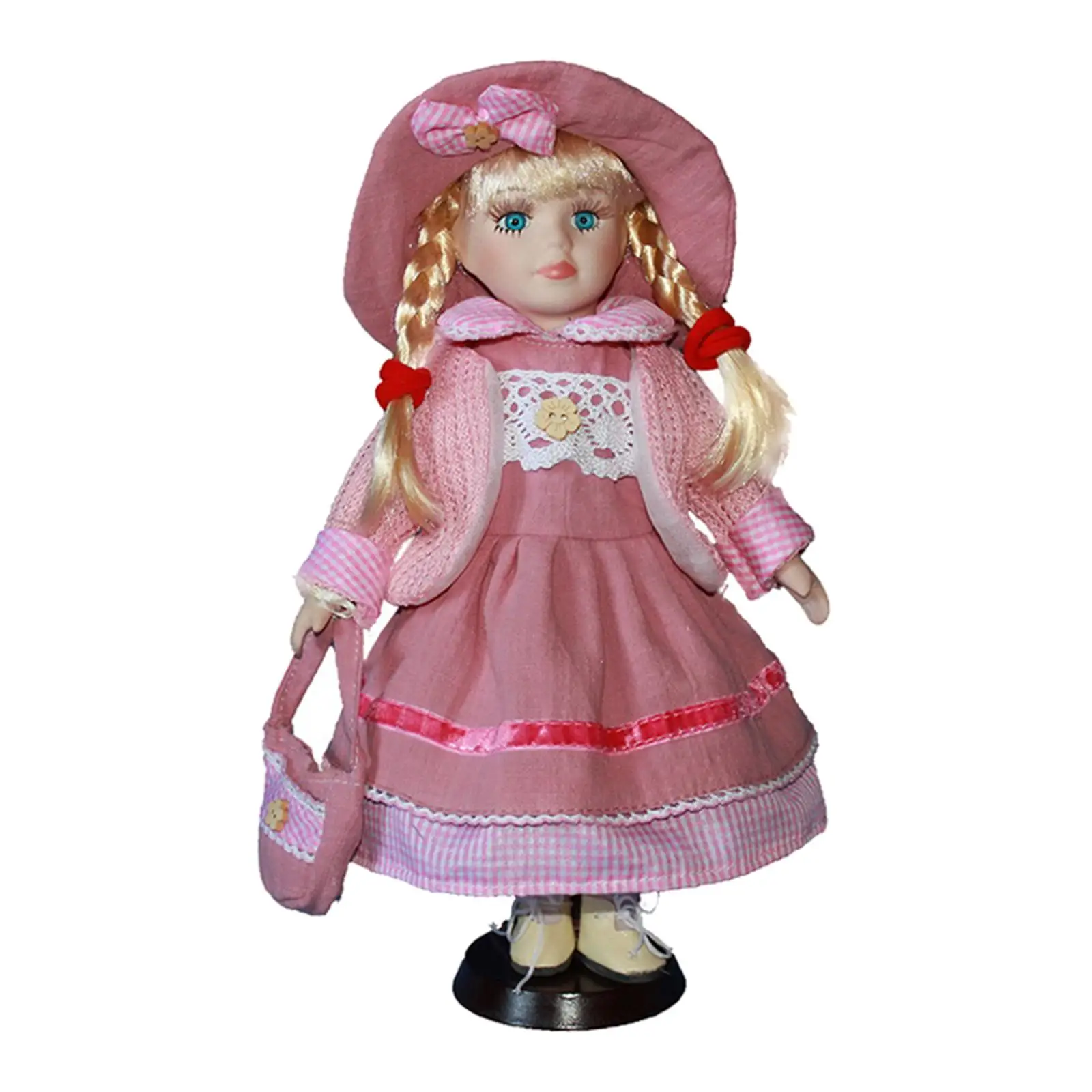 

2pcs 30cm Lovely Porcelain Girl Doll People Figure With Dress Gifts