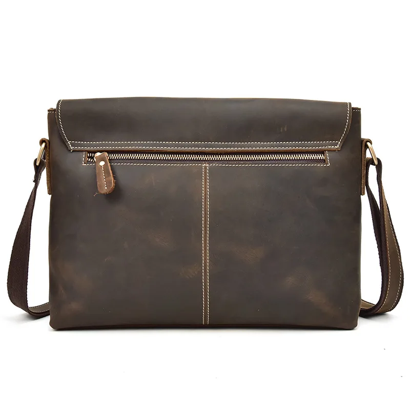 Crazy Horse Bag For Men Shoulder Bags Men's Briefcase Business Bag High Capacity Cowhide Side Bag For Men Crossbody Bag 2022 New