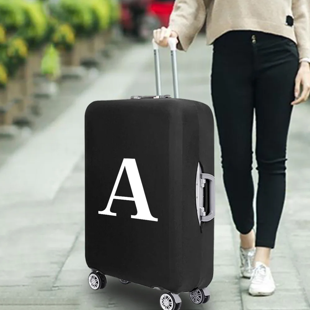 White Letter Print Luggage Cover Elasticity Luggage Protective Covers for 18-32 Inches Trolley High Quality Dust Cover Suitcase