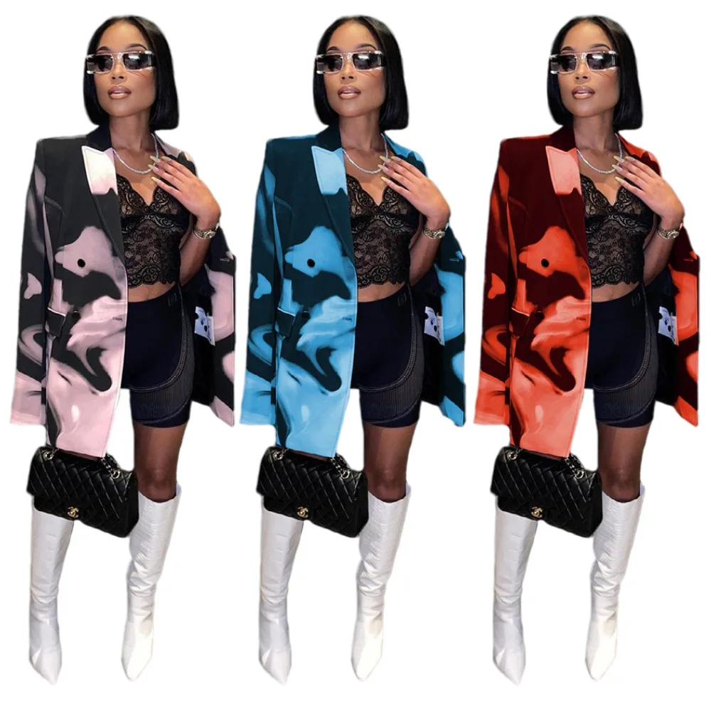 

Женский тренчкот с длинным рукавом, демисезонный тренчкот с отложным воротником, модные топы, дизайнерская одежда, повседневная Осенняя ул...