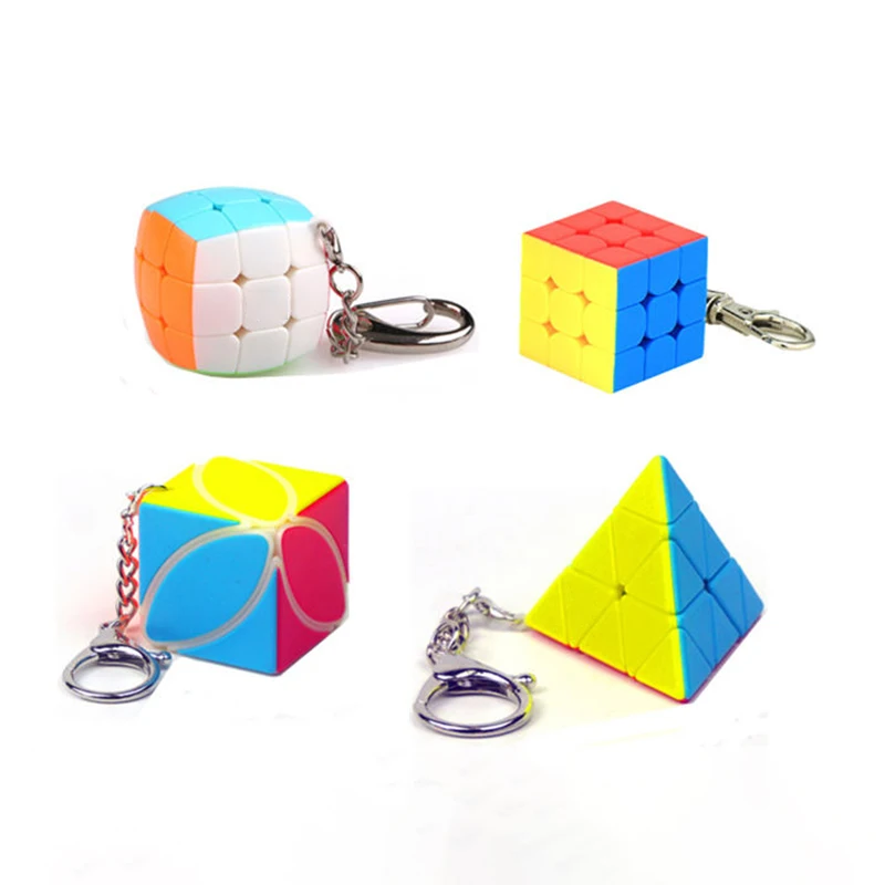 

Kids 3x3x3 Magic Cube with Keyring Stickerless 2x2 3x3 Cube Toys for Children Learning Bag Pendant Small Magico Cubo Adult Gift