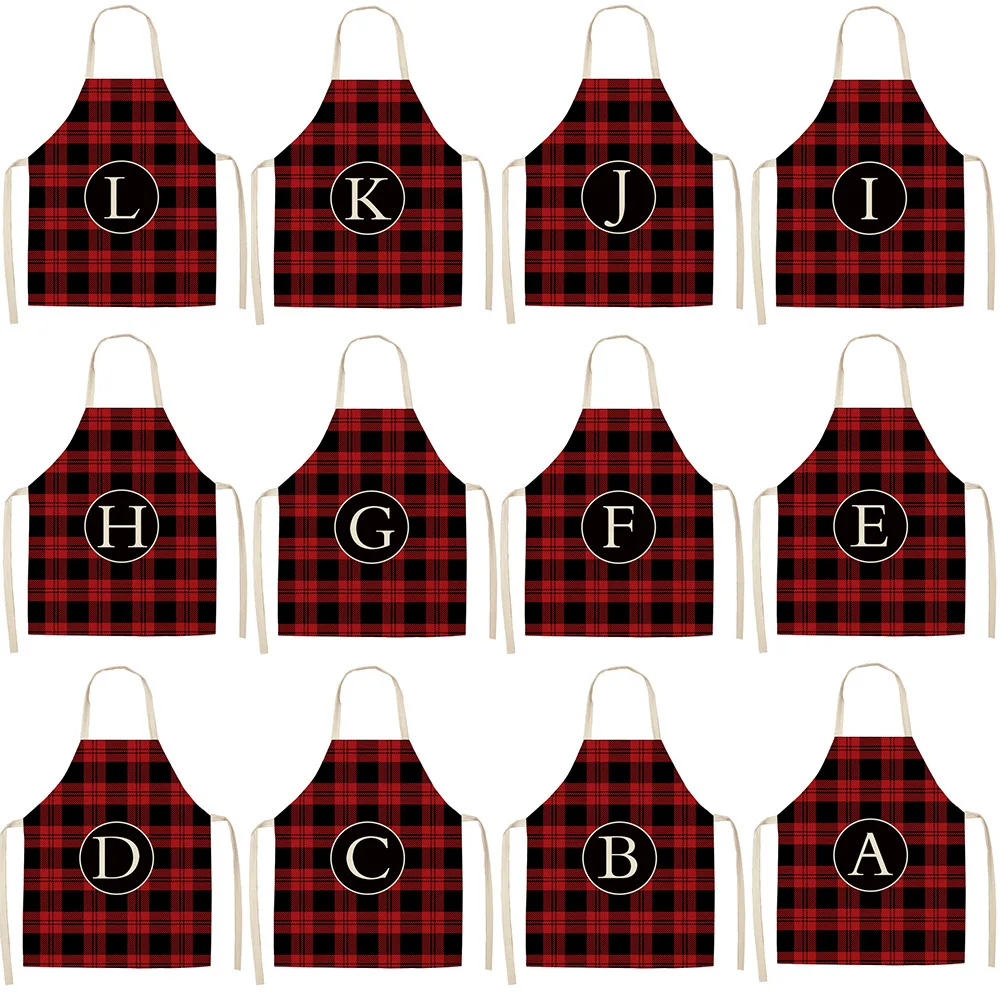 

Alphabet Apron Red Grid Apron Kid Kitchen Apron Women Apron Aprons for Woman Apron for Men Baking Accessories Barber Apron