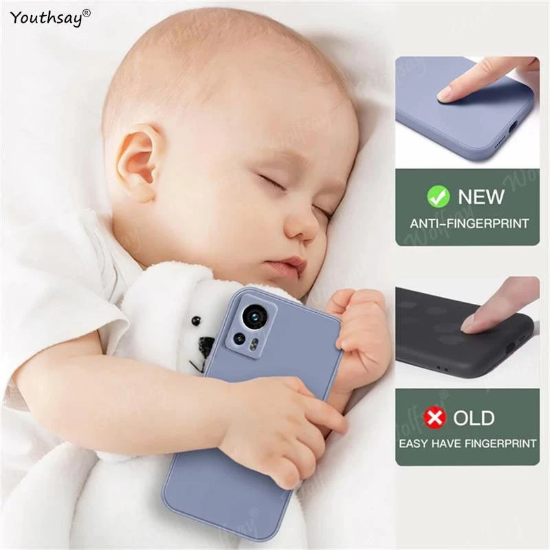 For Xiaomi 13 Lite Case Cover for Xiaomi Mi 13 Lite Shell Funda Soft Original Liquid Silicone Case Xiaomi 13 12 Lite 12 Pro 12T