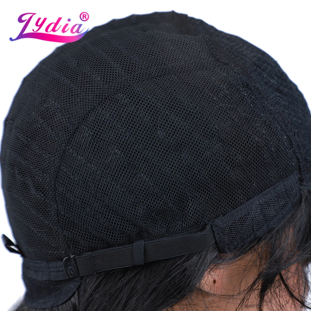 Lydia синтетические парики среднего размера с аккуратной челкой прямые черные