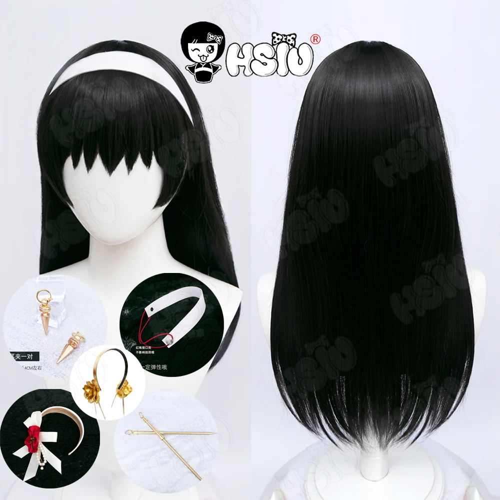 

Yor Forger Cosplay Wig Anime SPY FAMILY Cosplay Wig HSIU black long hair Hairpin Earrings Weapons Cosplay