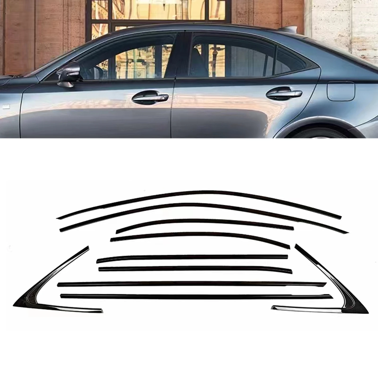 

Для LEXUS IS300 IS350 IS250 IS200T 2014-2020 черная накладка на внешнее окно автомобиля, уплотнительная полоса, декоративный стиль