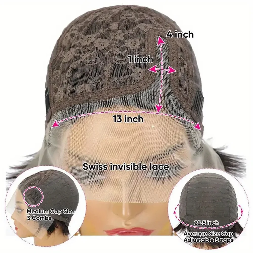Парики из человеческих волос с кружевной передней частью натуральные черные