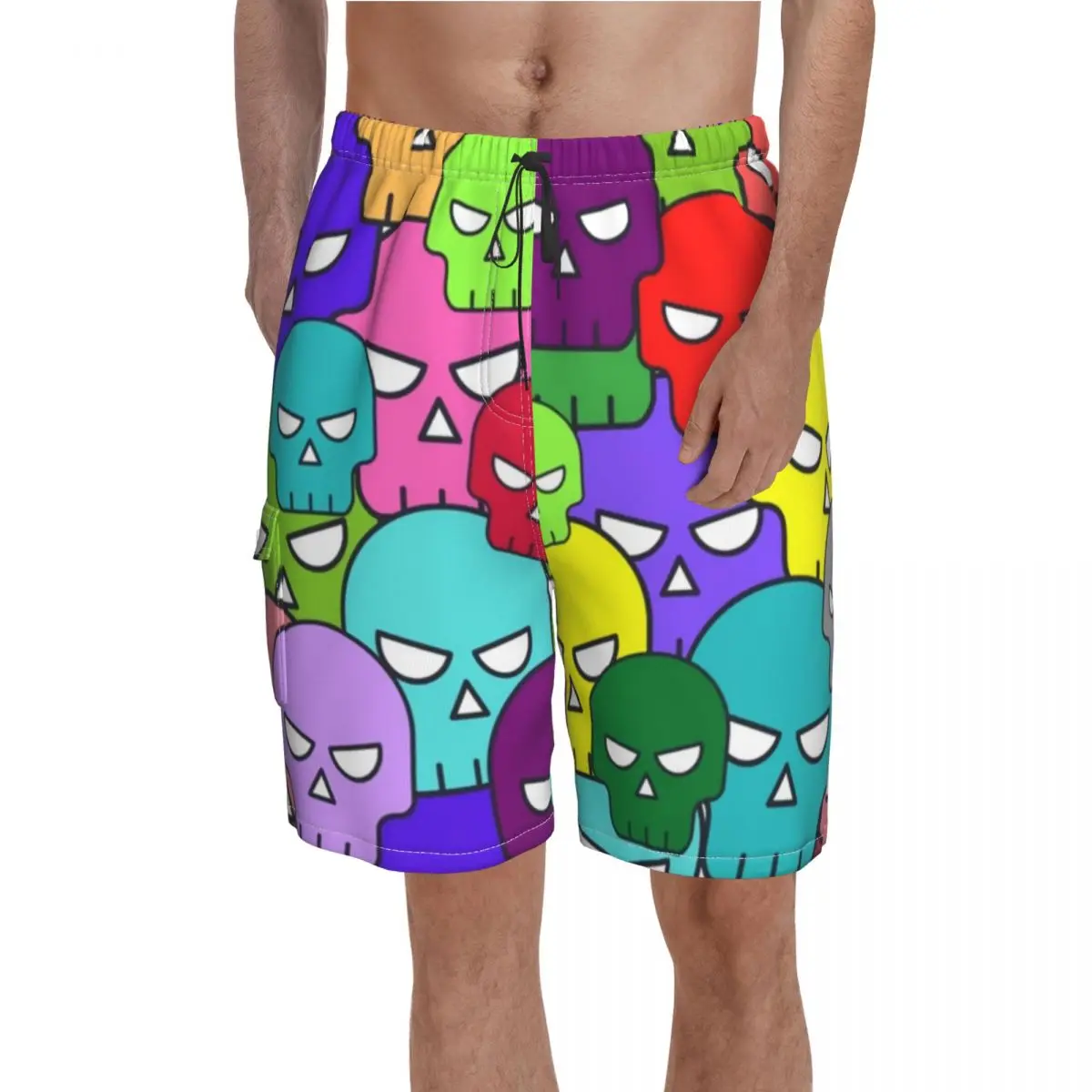 

Rainbow Skulls Board Shorts Cute Skull Tribal Men's Comfortable Board Short Pants Hot Sale Design Large Size Swimming Trunks