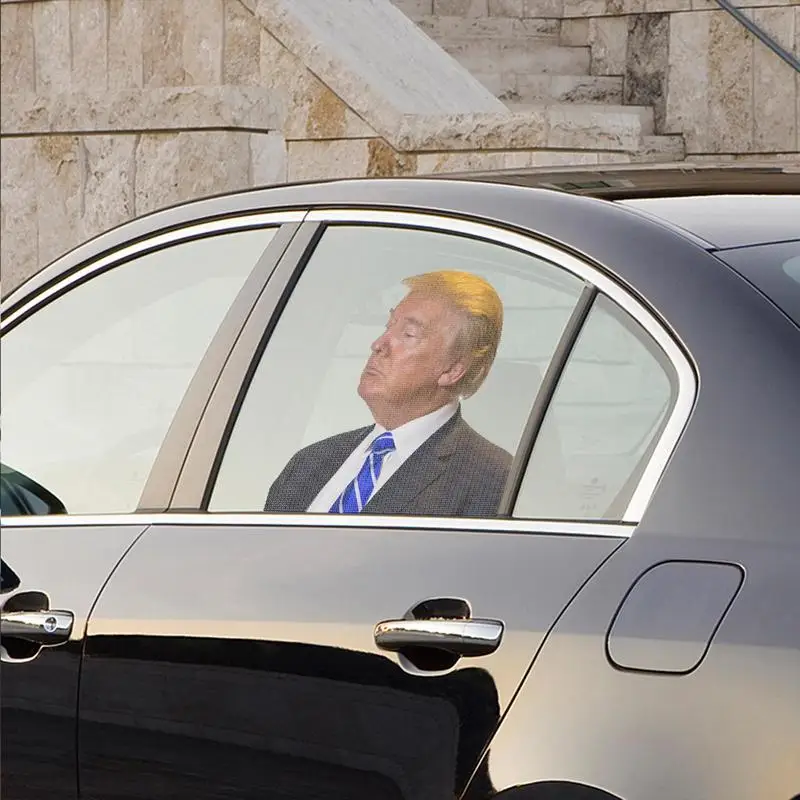 Забавная наклейка для автомобиля из ПВХ на окно лицо Трампа легко снимается