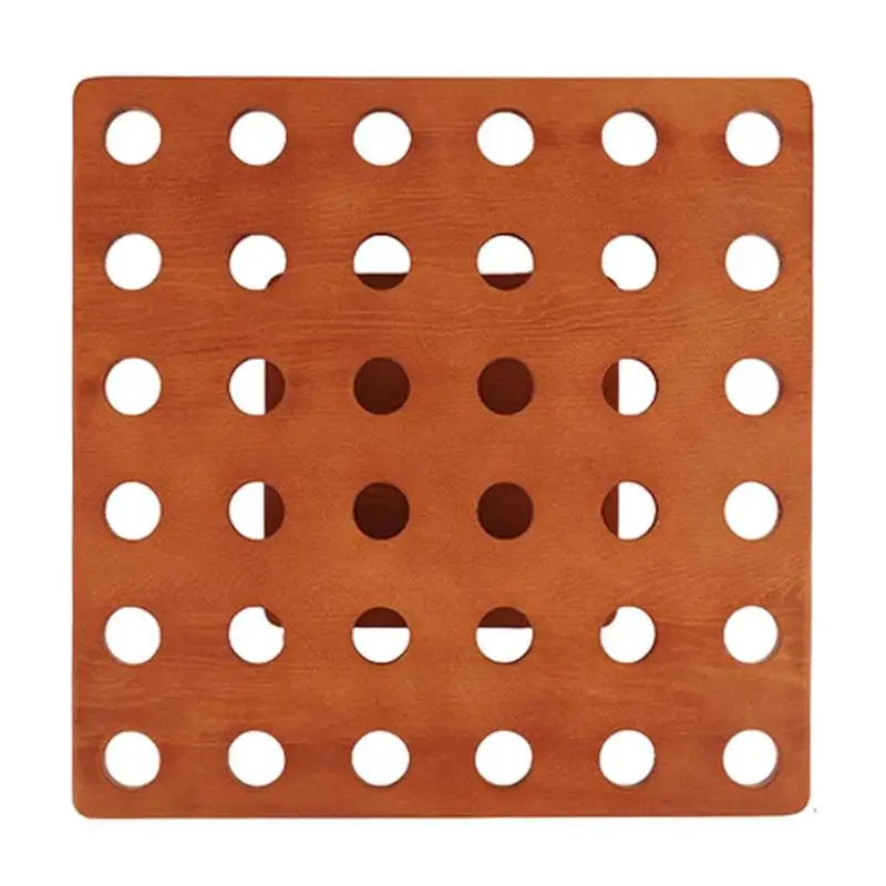 Wooden Ice Cream Holder Ice Cream Waffle Cone Holder Stand With 36 Holes Display Stand Snack Tray For Wedding Hand Roll Sushi