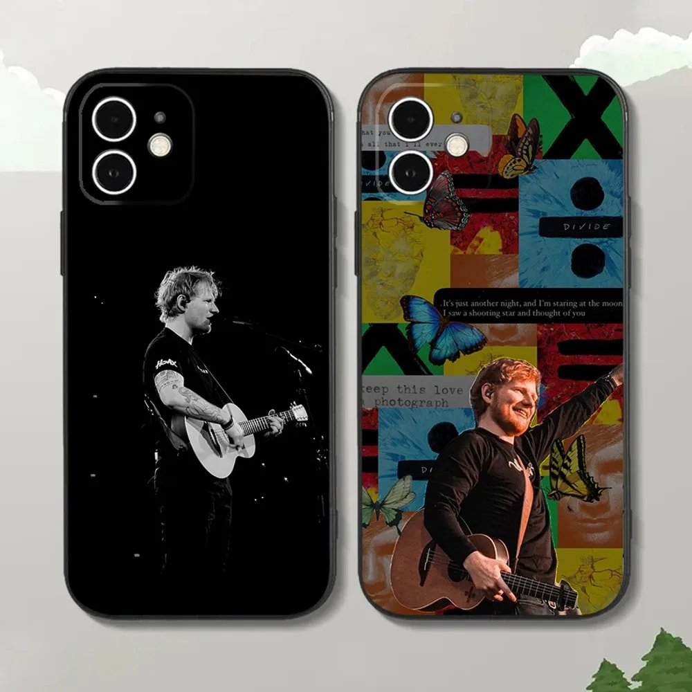 Силиконовый чехол Singer Ed S-Sheeran для iPhone16 15 14 13 12 Mini 11 Pro XR X XS MAX 7 8 Plus мягкий черный