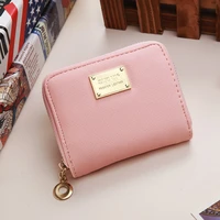 ladies short black famous design women leather small wallet card holder zip coin purse clutch womens clip clutch