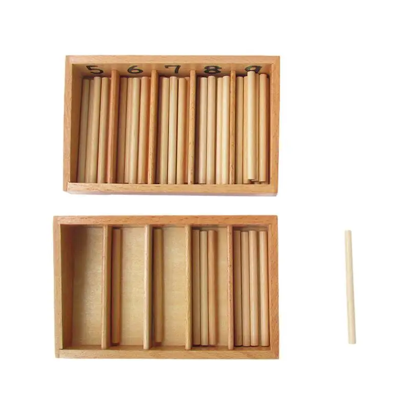

Montessori Wooden Spindle Box 45 Spindles Mathematics Counting Educational Toy For Children Family Version Early Learning Tool