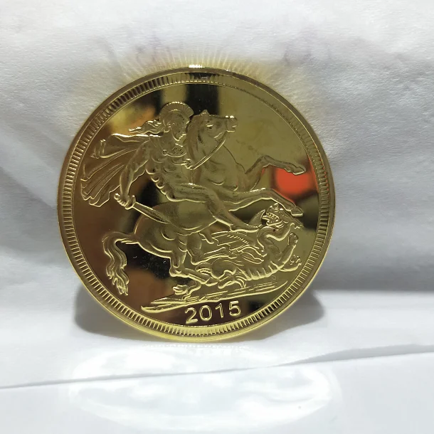 

38mm 2015 Horse Sword Commemorative Medallion Gold Plated British Northern Ireland Coin Commemorative Coin Badge Collection