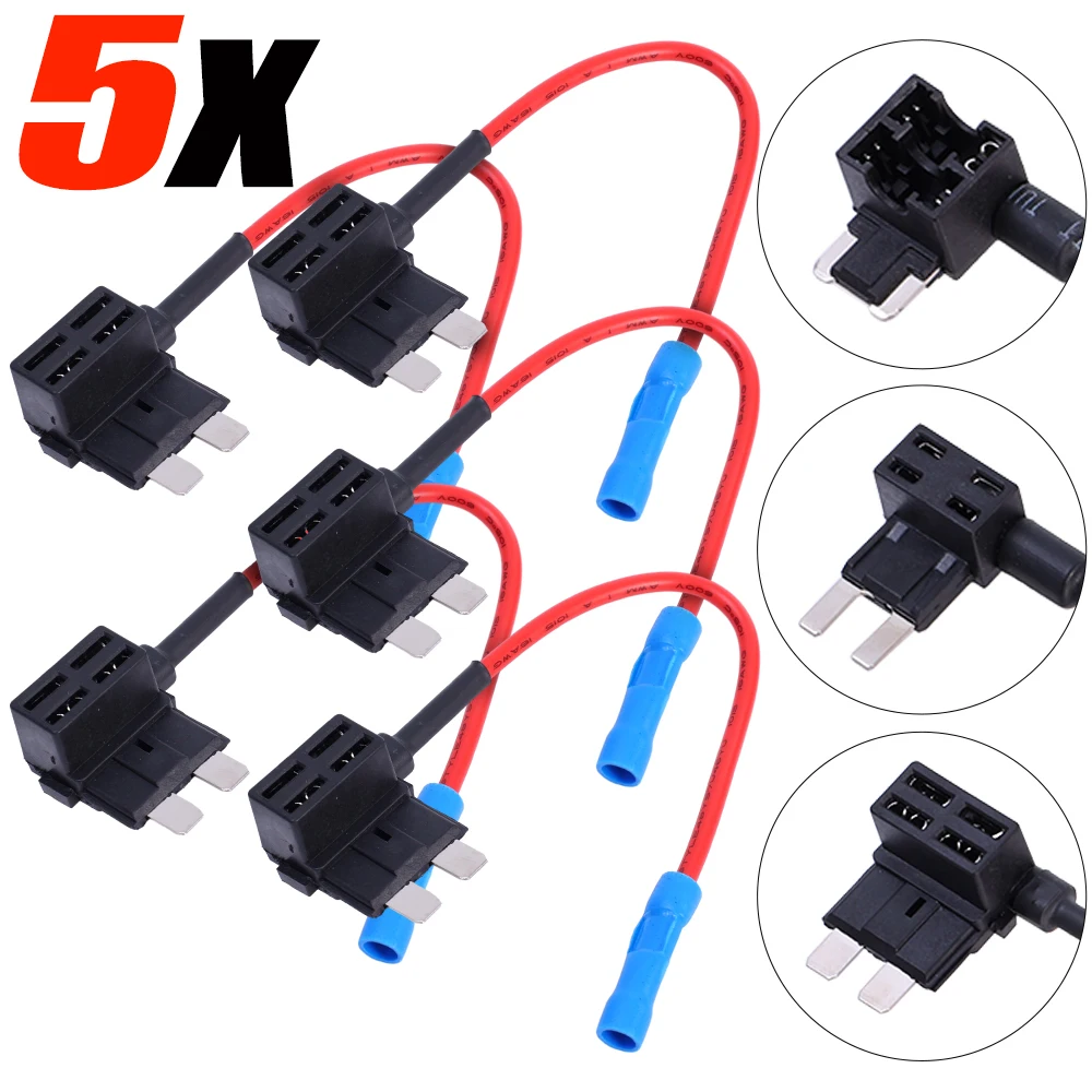 

Automotive Fuse Box Circuit Adapter Mini Small and Medium Size ATM Blade Fuse for Car Van Motorcycle RV Boat Tractor TAP Adapter