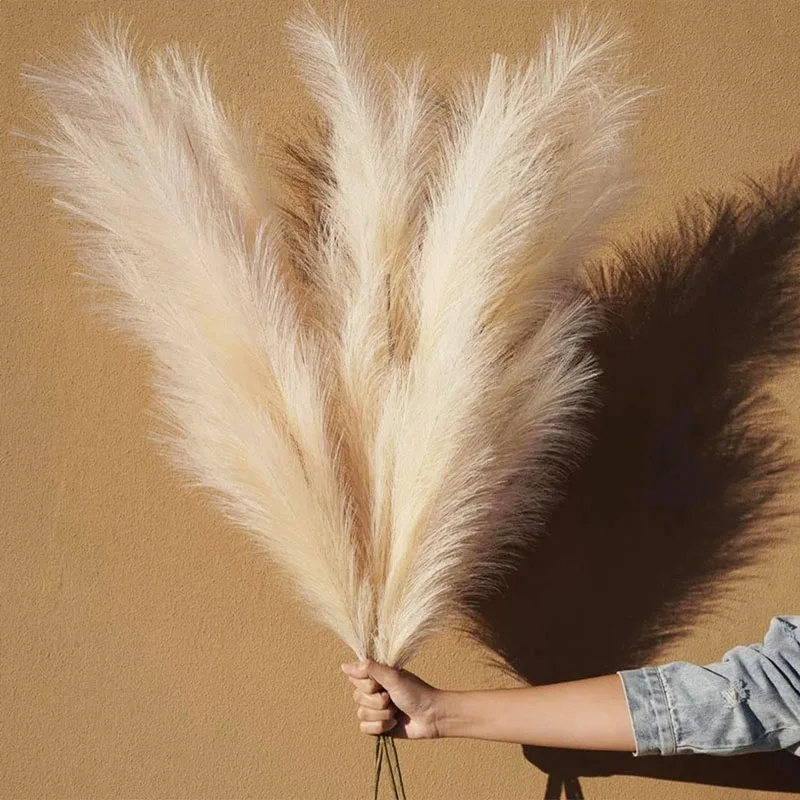 

39 дюймов искусственная пампасная трава, большие пушистые искусственные цветы, богемный декор, наполнитель для ВАЗ, домашнее свадебное украшение