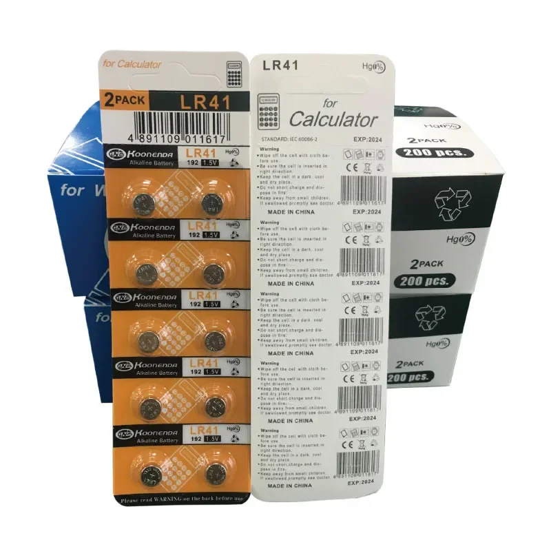 Фото Щелочная батарея с 2 картами AG3, 1,55 В, кнопочные батарейки SR41 192 L736 384 SR41SW CX41 LR41 392, ламповая цепочка, светильник для пальцев, часы №3