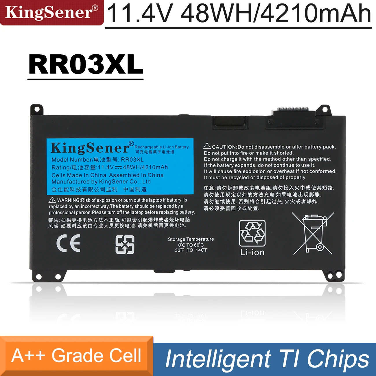 Bateria do Portátil de Kingsener Rr03xl para hp Probook 430 440 450 455 470 g4 g5 Hstnn-pb6w Hstnn-ub7c Hstnn-lb71 851477832 11.4v 48wh