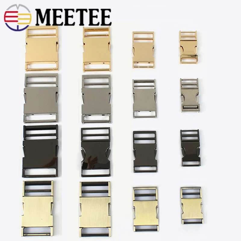 

5pcs Meetee Metal Side Release Buckle 14/19/25/31/38mm Pets Collar Backpack Bag Webbing Buckles DIY Paracord Bracelet Hardware