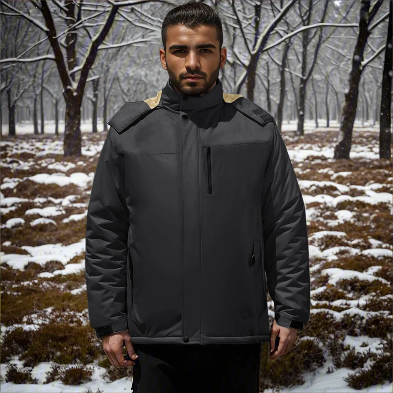 

Mens Autumn Fashion Casual Loose Solid Hooded Breathable Flight h Suit Jacket Thick Coat Top Blouse Hip Hop Outwear Casual