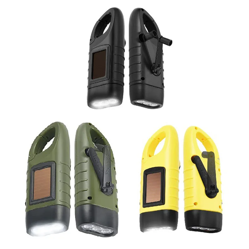 

Портативный светодиодный фонарик с ручкой, динамо-фонарь на солнечной батарее для кемпинга, альпинизма