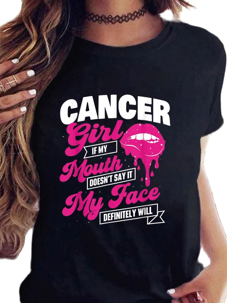 Футболка женская с круглым вырезом и принтом знаков зодиака