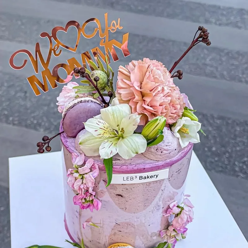 

Cake Decoration Gold Rose Gold We Love You Mommy Cake Toppers for Mother`s Day Happy Birthday Cupcake Dessert Decor Supplies