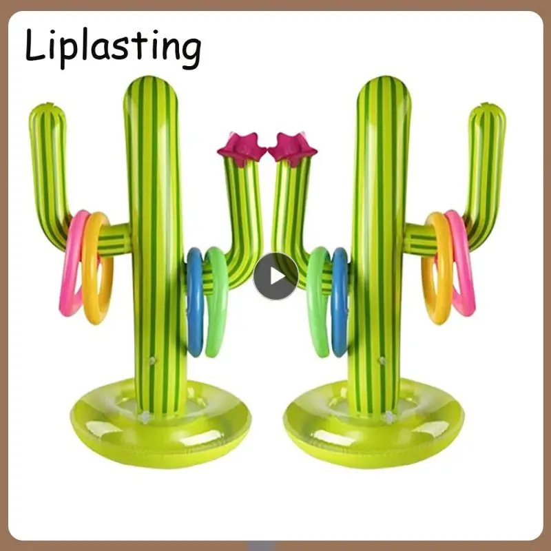 

Outdoor Swimming Pool New PVC Inflatable Cactus Rings Toss Party Bar Beach Travel Pool Toys Set Ice Supplies Game Floating Tools