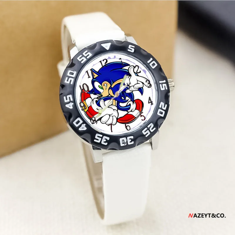 

New Hedgehog Sonic Leather Watch with Iron Case Outer Ring Children's Watch Outdoor Fashion BirthdayGift Multiplestylesavailable