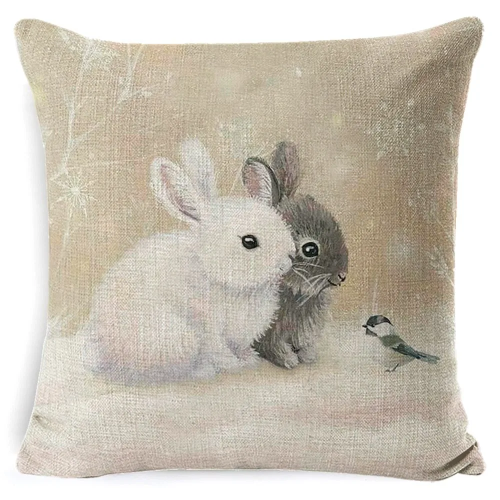 

45x45 см весенний цветок кролик наволочки Подарки Рождественский кролик диван поясная подушка наволочка домашний текстиль украшение