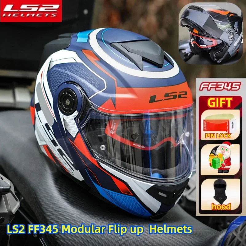 LS2 FF345 Откидной мотоциклетный шлем Персонализированный двойной объектив Capacete