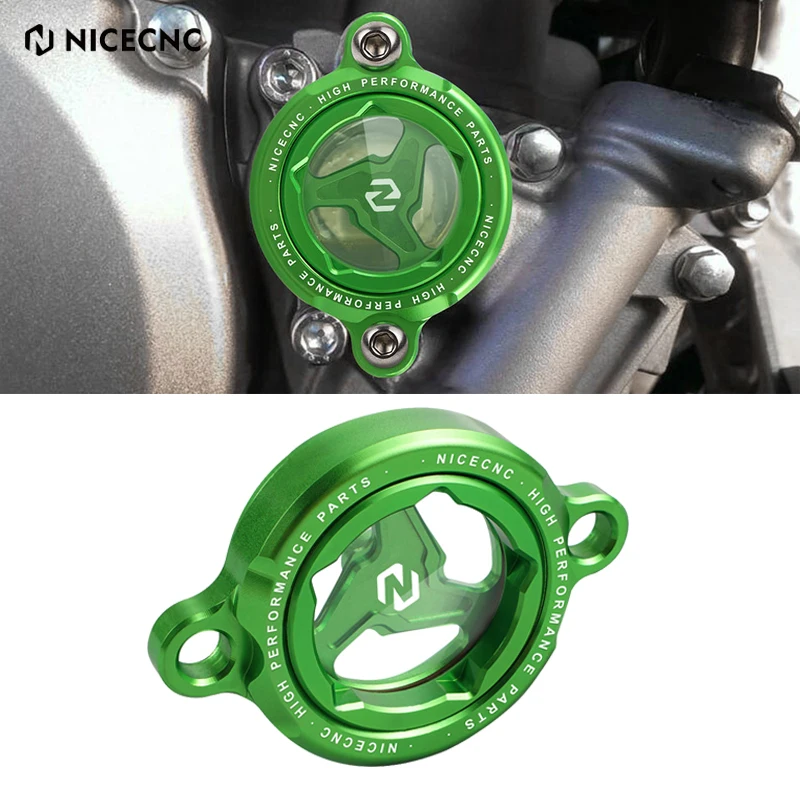 

NiceCNC Motocross Engine Oil Filter Cap Cover Protector For KAWASAKI KX450 2016-2022 KX450X 2022 KX450SR 2022 Billet Aluminum