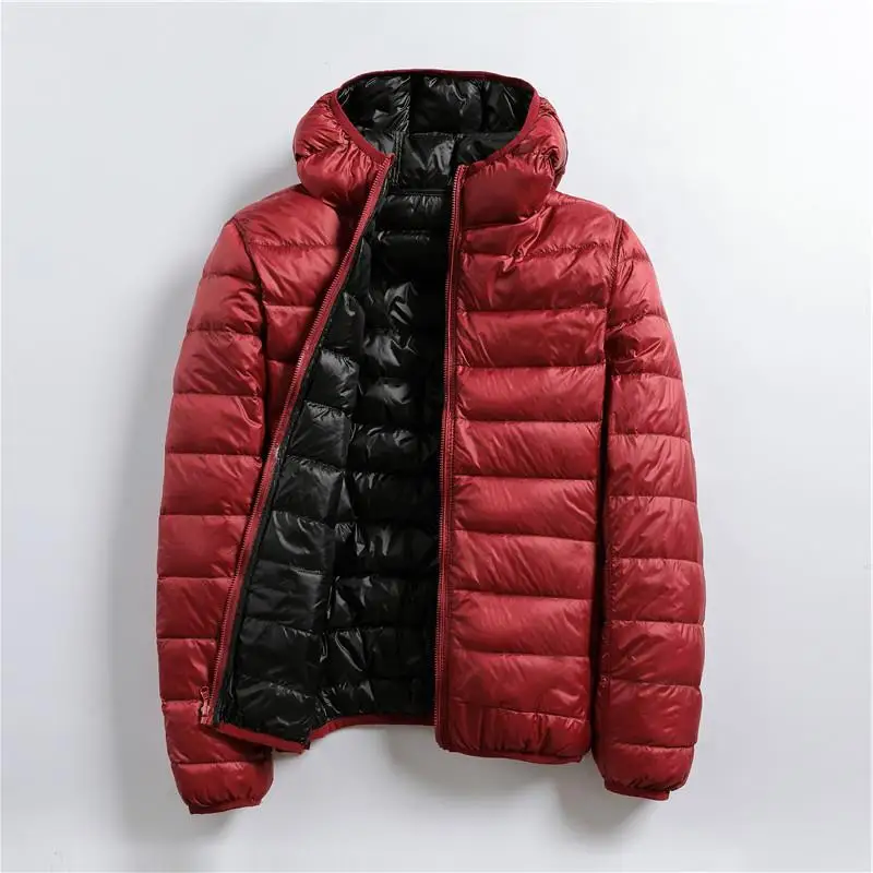 Fashion Winter and Autumn Mens Long Sleeve White Duck Down Puffer Jacket Windproof Warm Coats
