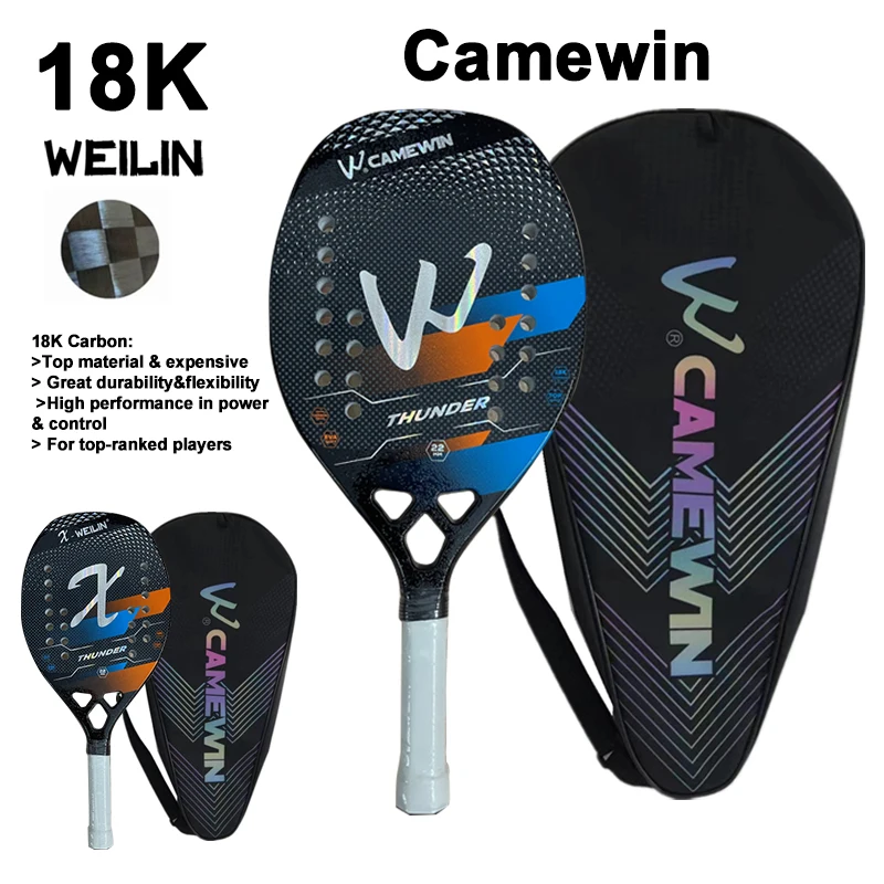 

WINLIN&CAMEWIN18k carbon fiber beach tennis racket with rough surface racket with protective sleeve