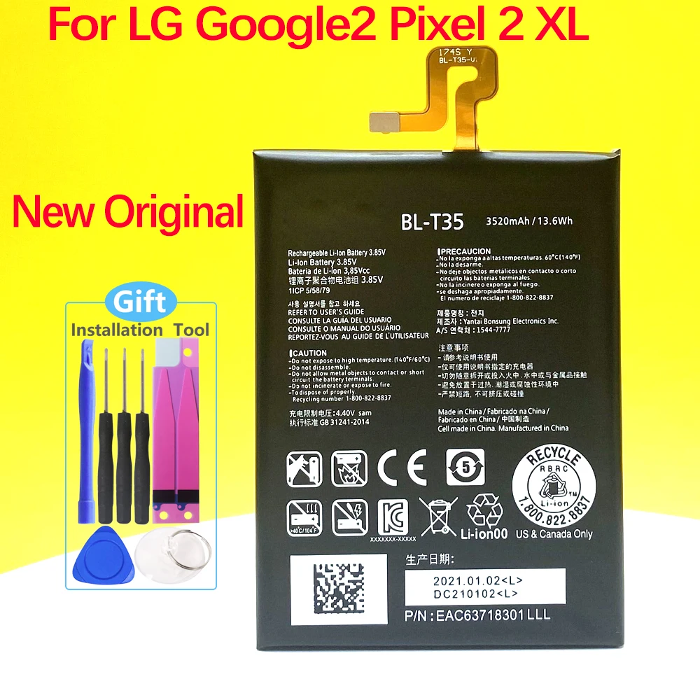 New Original 3520mAh BL-T35 Battery For LG Google 2 Pixel 2 XL Phone In Stock Replacement High Quality + Track Code