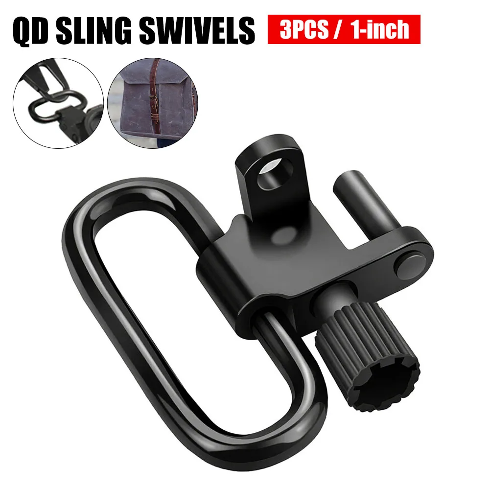 

3 шт. малошумная углеродистая сталь QD слинг вертлюг сверхмощный быстросъемный поворотный кольцевой пряжка с системой Tri-Lock 1-дюймовая петля ...